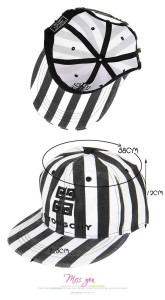 DISCOUNT TOPI GIYONGCHY GD/ G-DRAGON BLACK AND WHITE STRIPES (CUCI GUDANG)