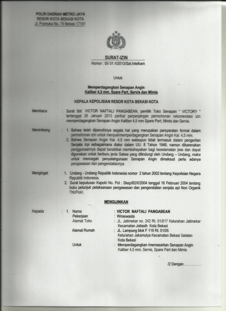 jual senapan angin beserta aksesorisnya