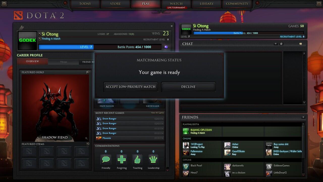 low priority match? solusinya gimana gan &quot;Dota 2&quot;