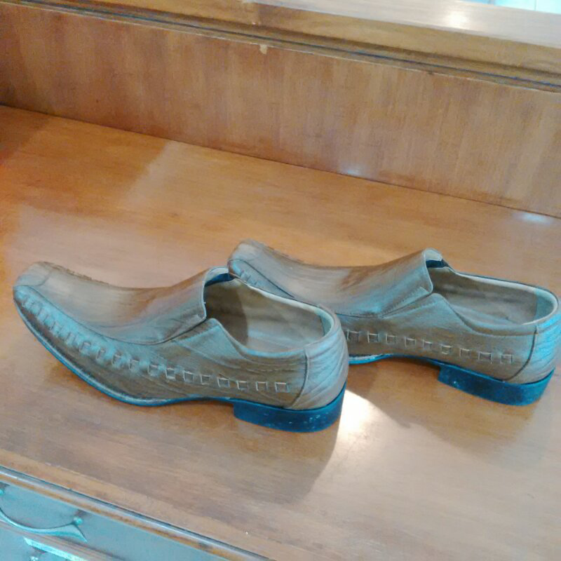 2 pasang sepatu kulit asli hand made new bercorak keren bogor