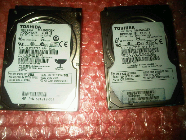 Hardisk 2,5 500GB & 750GB Toshiba kondisi sehat 100%