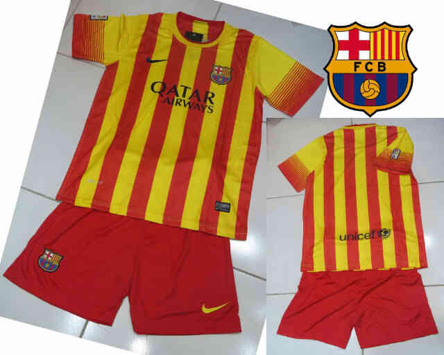 JERSEY BARCELONA AWAY KIDS OFFICIAL
