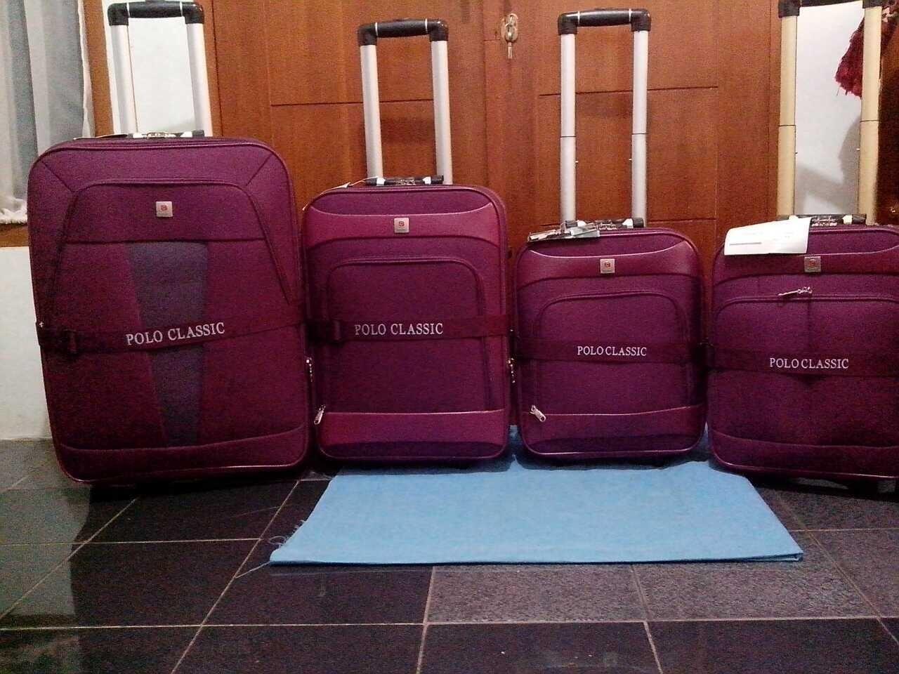 Terjual Tas koper kabin polo classic 18inci hitam dan ungu 