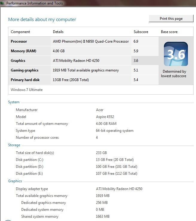 UPGRADING Laptop Tua Acer Aspire 4552 CPU ke PHENOM II N950 QUADCORE