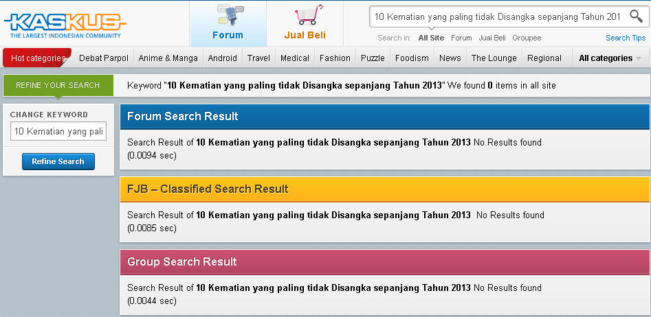 10 Kematian yang paling tidak Disangka sepanjang Tahun 2013