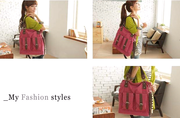 Tas Kanvas Cewek PINK COLOR KOREA Aksesoris Keren Stylish Utk Kuliah or Hangout