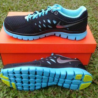 READY SEPATU RUNNING NEW NIKE FLEX 2013 BLACK BLUE ORIGINAL 100%