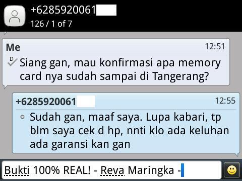 Bukti Pengiriman dan Testimonial dari Pembeli