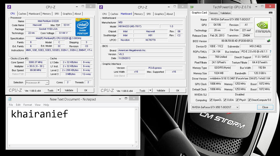 Review intel pentium haswell G3220 3,0 Ghz dengan Spek mini itx 