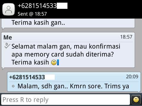 Bukti Pengiriman dan Testimonial dari Pembeli