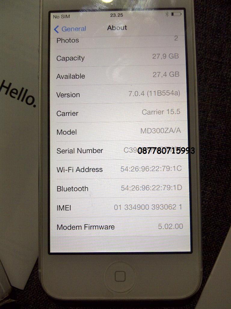 Apple iPhone 5 White Mulus 32GB FU Fullset Bandung