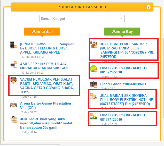 Miris Lihat &quot;POPULER IN CLASSIFIED KASKUS&quot;