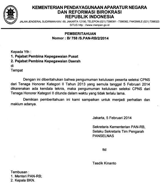 HOT News: Kemenpan Undur lagi Pengumuman CPNS Honorer K2.