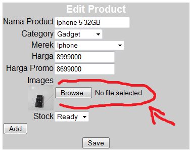 yang bisa php Program, Edit Gambar Product ngak bisa ke Baca di mysql