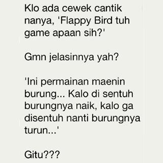 Cewe Nanya Apa itu Game Flappy Bird ? Agan Jawab Begini Aja