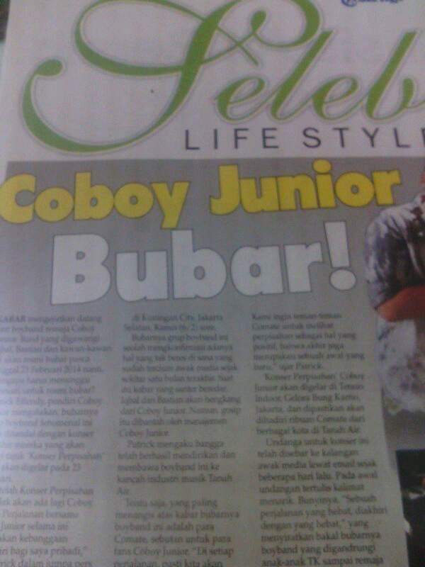 Coboy Junior Bubar Gan..Mari Kita Bersyukur..!!!