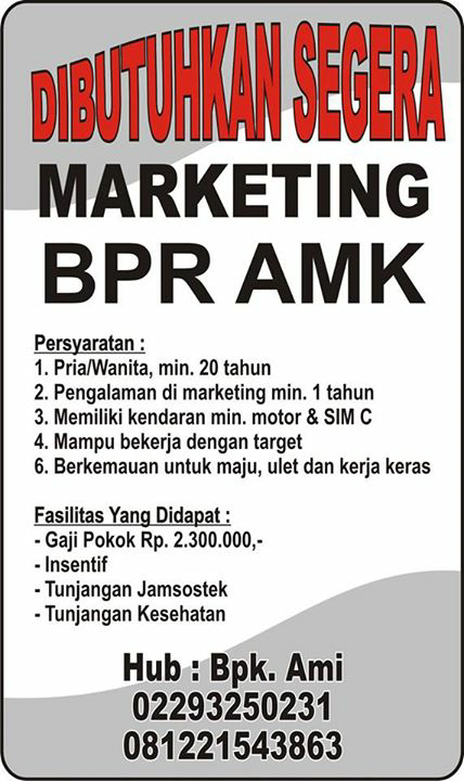lowongan kerja bpr amk bandung