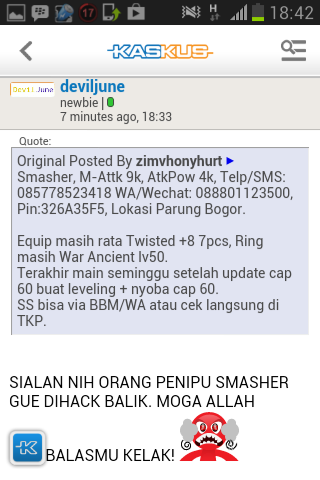 Waspada penipu game online! (+ pin &amp; no. hp)