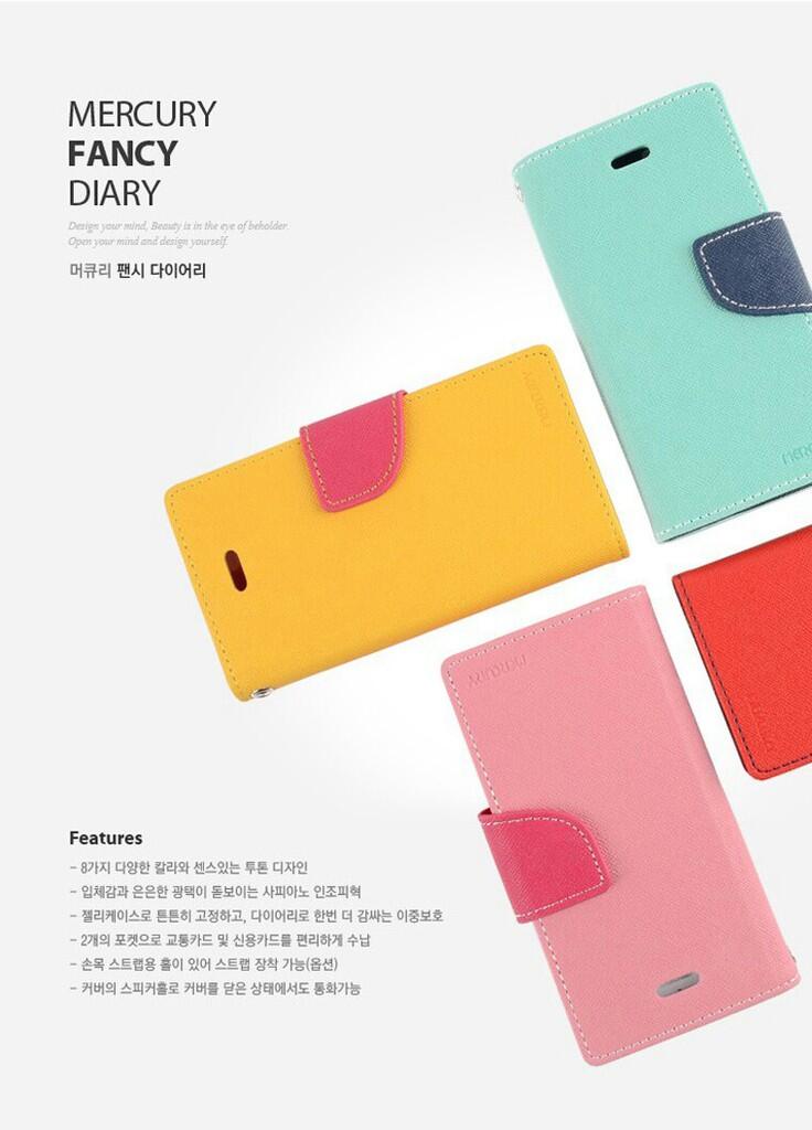 Mercury Fancy Diary case untuk : Vega R3 Galaxy S3 Galaxy S4 Galaxy grand I