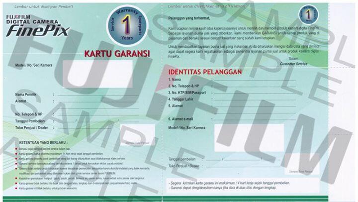 Keuntungan Garansi Resmi dan Tip mengenali produk kamera digital Fujifilm bergaransi