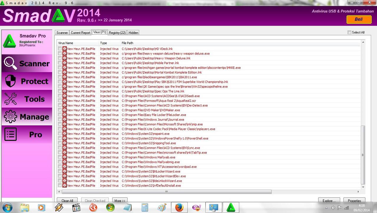 Mohon Bantuan Solusi Untuk Masalah Virus New Heur PE.BADFILES Injected Virus Value