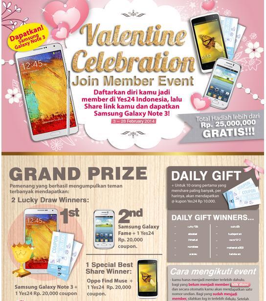 Event Valentine Days Dapet Smart Phone Oppo, Galaxy Note, Galaxy Fame (Free)