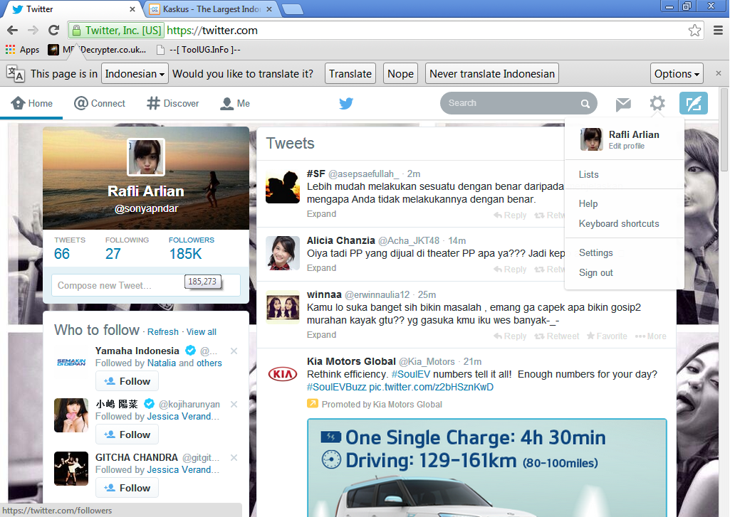 Akun Twitter 185K+ Follower