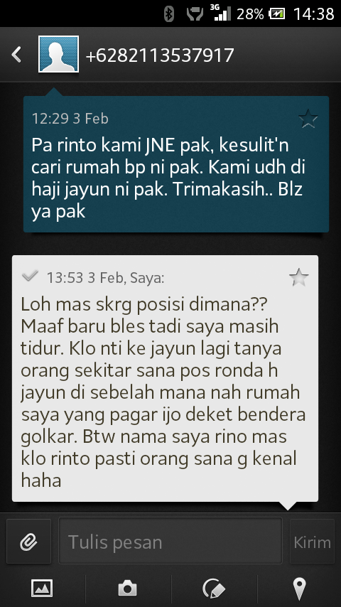 Kekecewaan ane terhadap jasa pengiriman barang jne