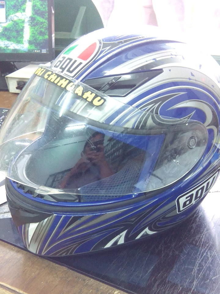 Helm Helmet AGV K-3 Basic Evil Blue Size L apa adanya Murah Cheap Bandung