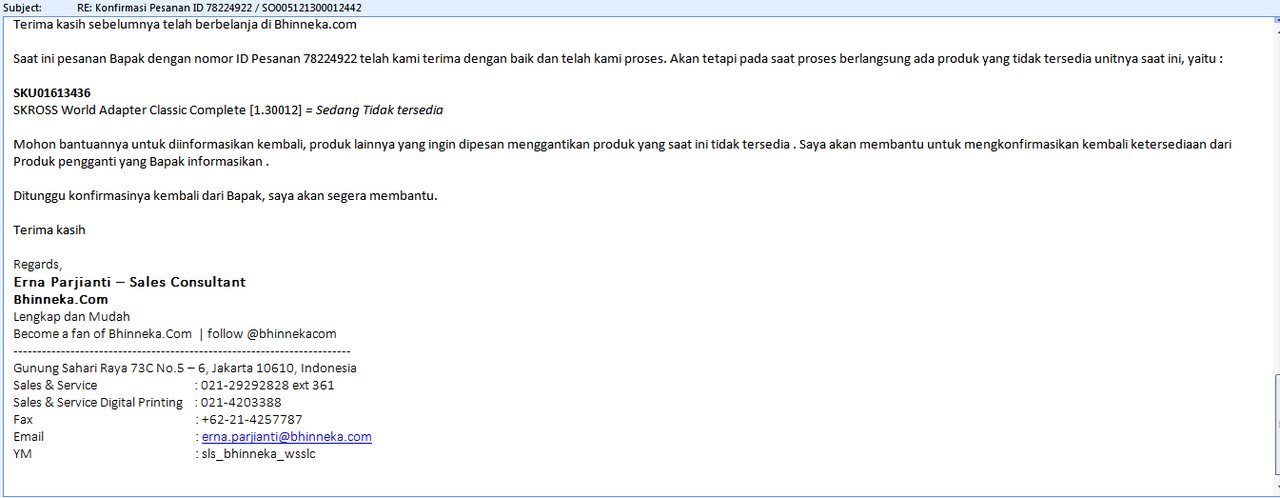 Bhinneka.com yang sangat mengecewakan