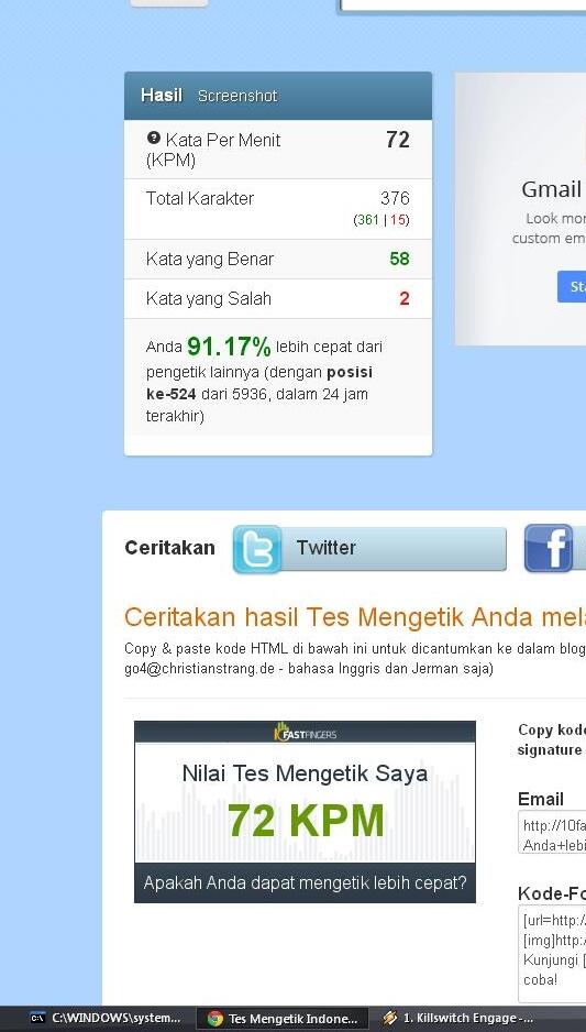 Hasil Test Mengetik Ane 57 Kpm Gan Ada Yang Bisa Lebih Page 2 Kaskus