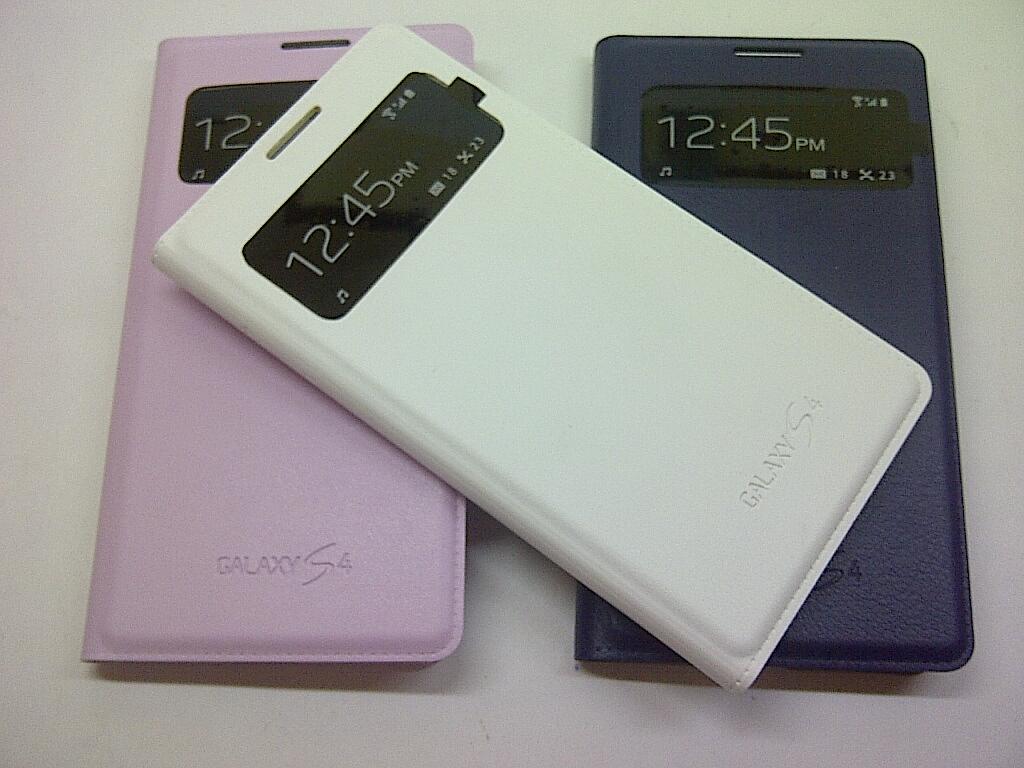 Leather Case Back Door Book Flip Sview for samsung galaxy s4