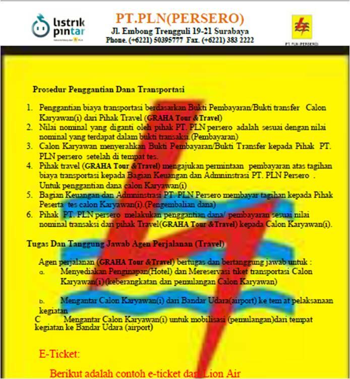 REKRUTMEN PLN PALSU *JOB SEEKER HARAP HATI-HATI !!!