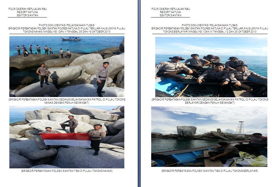 PHOTO DOKUMENTASI PELAKSANAAN TUGAS DI PERBATASANDI PULAU TERLUAR INDONESIA