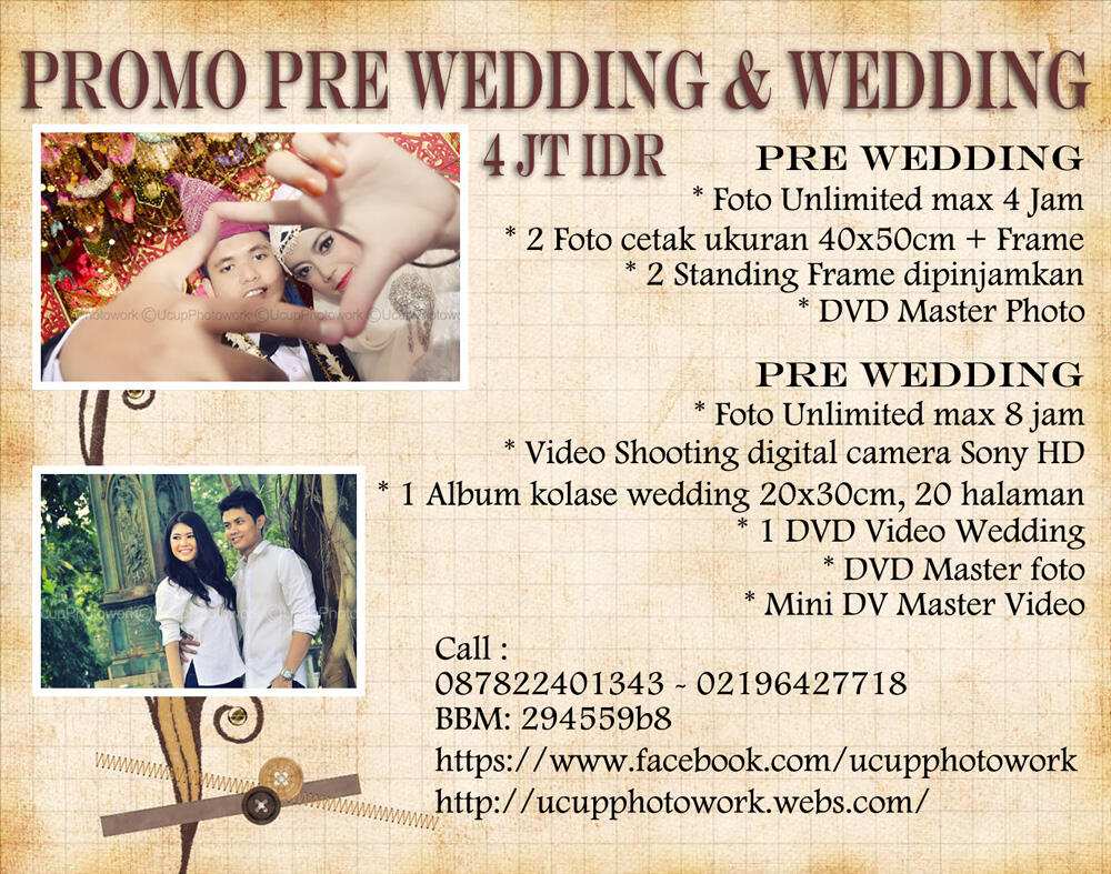 Terjual PAKET PREWEDDING WEDDING MURAH JAKARTA DEPOK BEKASI