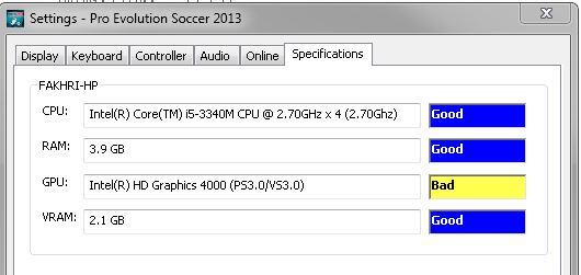 <ASK> Laptop Dual VGA gak bisa buat main PES