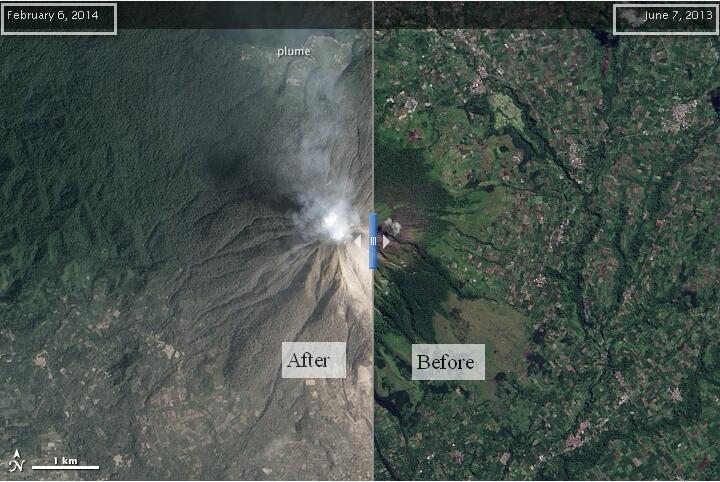 &#91;Seremmm&#93; Penampakan Gunung Sinabung di lihat dari angkasa oleh Nasa,