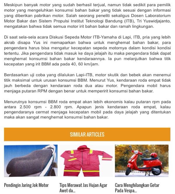 Tips biar motor agan lebih irit bahan bakarnya