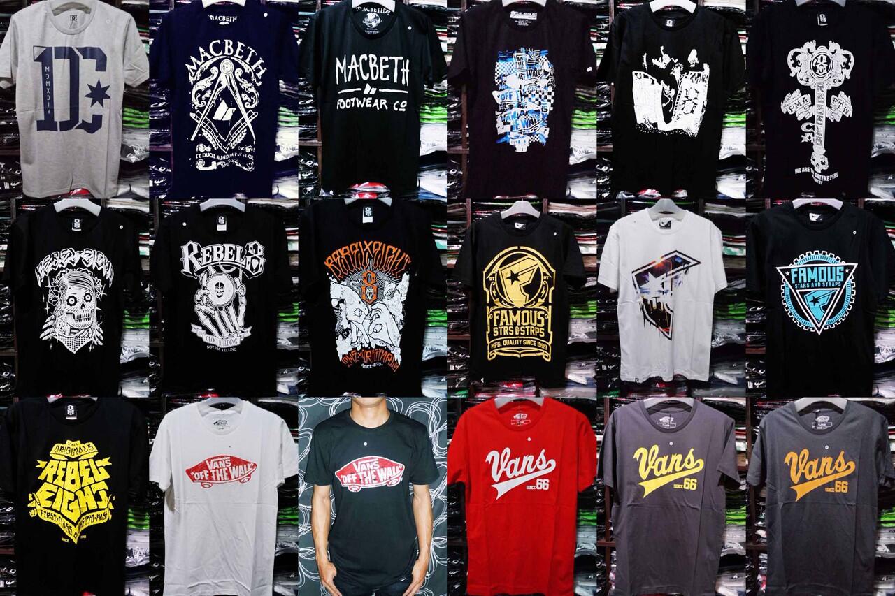 GROSIR/ RETAIL TERMURAH TSHIRT DC,Dropdead, Famous, Supreme, Thrasher, Hurley, Vans