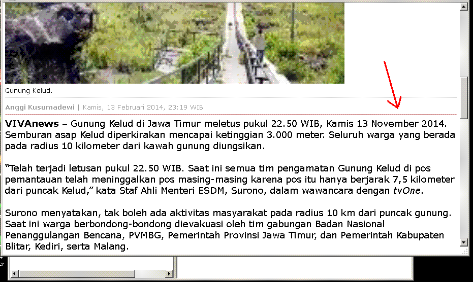 Berita Fail banget dari V*vanews tentang GUNUNG KELUD !