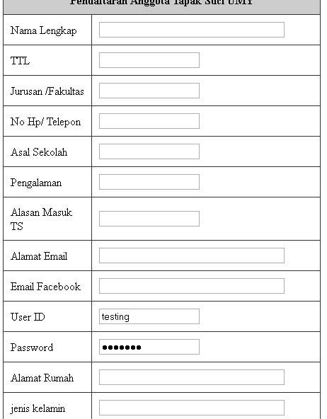 (ask) bikin halaman pendaftaran berbasis php, sql