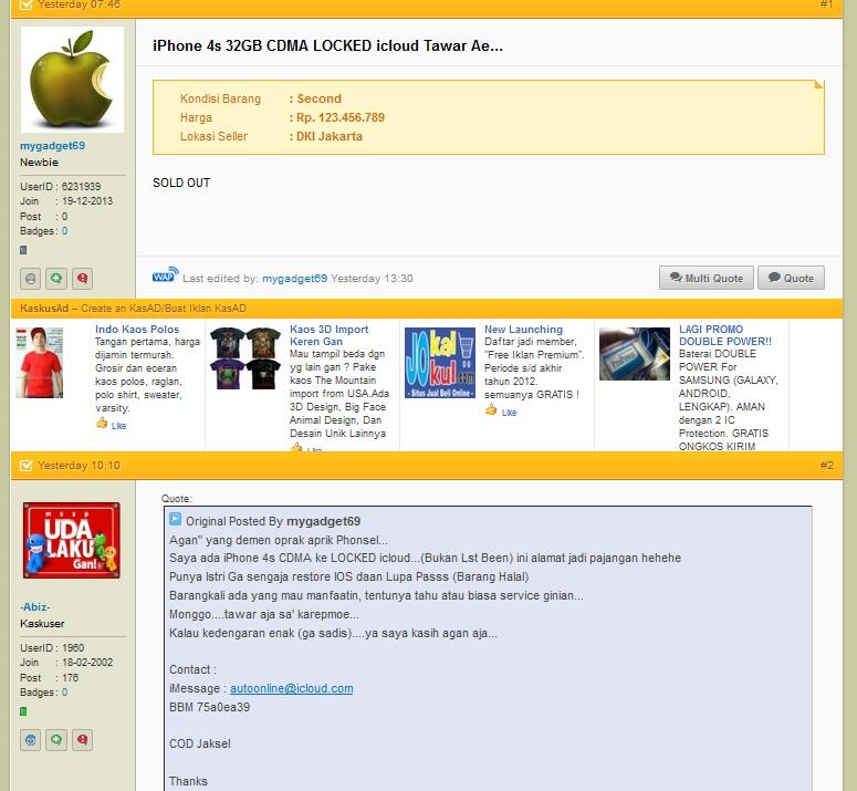 Adek Ketipu Agan mygadget69 Beli Iphone 4s