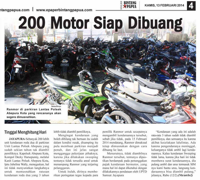 &#91;Hanya di Papua&#93; Tak di Ambil Pemiliknya, 200 Motor Siap DIBUANG