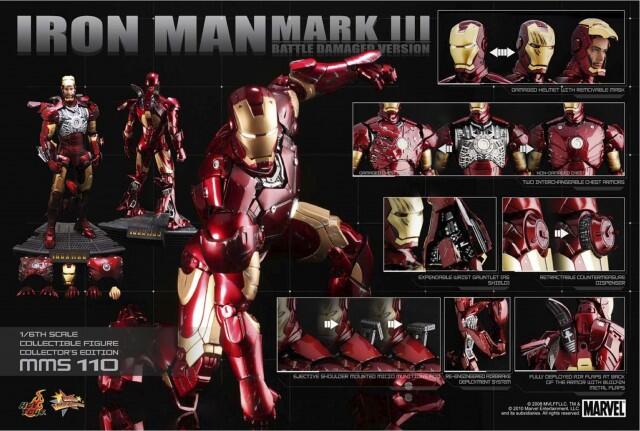 WTS Hot toys Ironman mark 3 battle damaged and Tony stark Mech test
