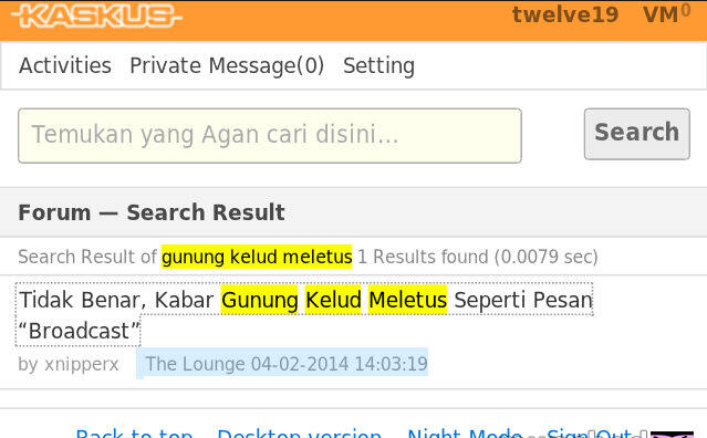 Gunung Kelud Meletus gan :(