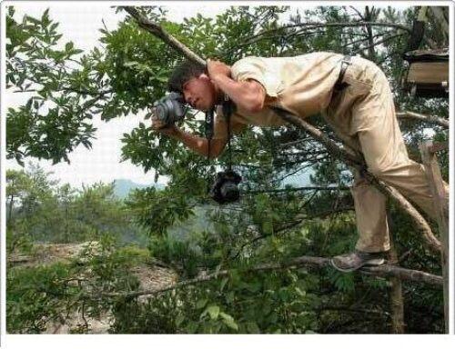 Aksi kocak Fotografer berburu gambar