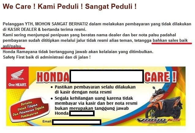 Peraturan Pembatalan Inden Motor Honda Tidak Sebijak Yamaha
