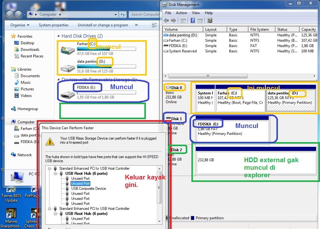 HELP: HDD external gak kebaca di explorer