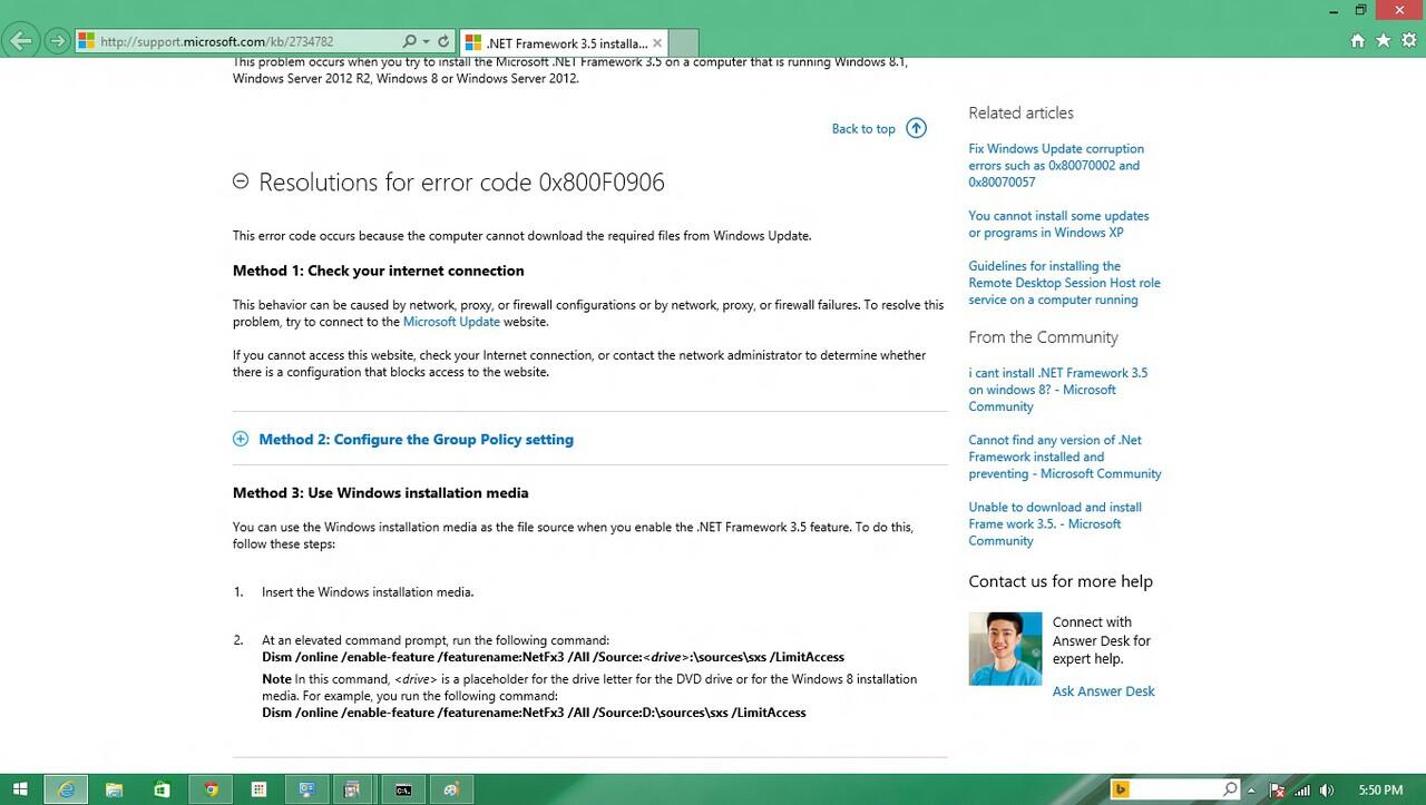 trouble netframework 3.5