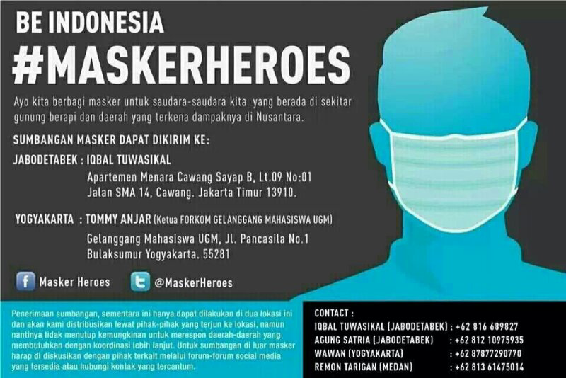#PrayForINDONESIA #PrayForKELUD BANTU NYUMBANG MASKER, GAAAN! Nih infonya